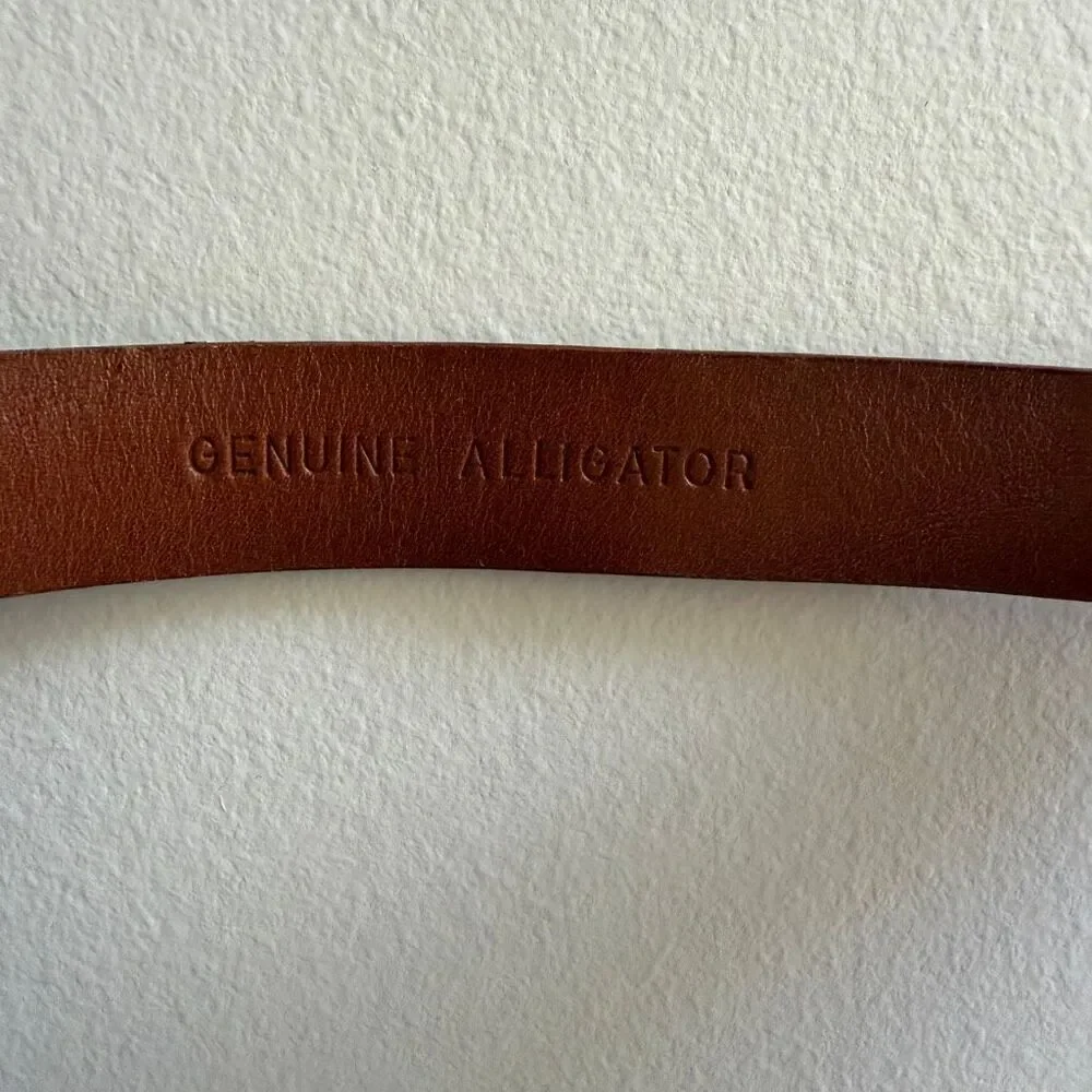 Bally Women’s Genuine Alligator Leather Skinny Belt 75
